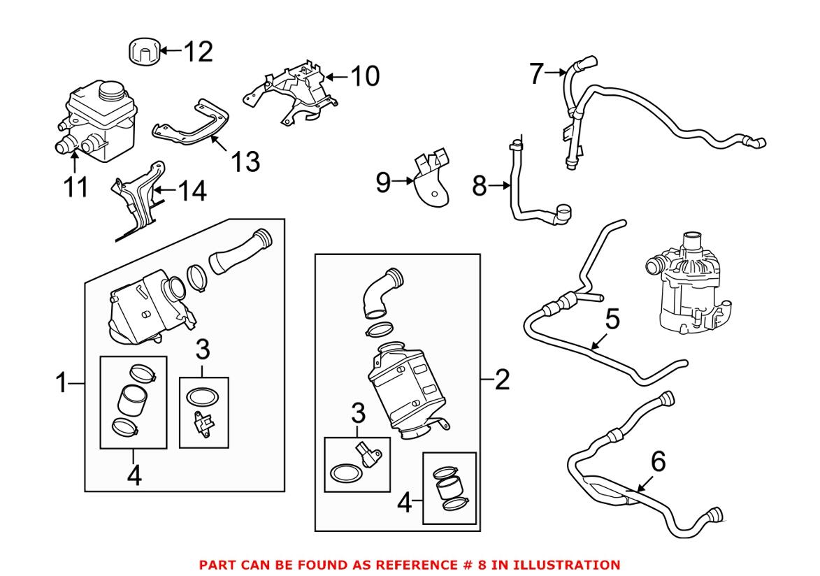 BMW Turbocharger Intercooler Hose - Upper 17127576280